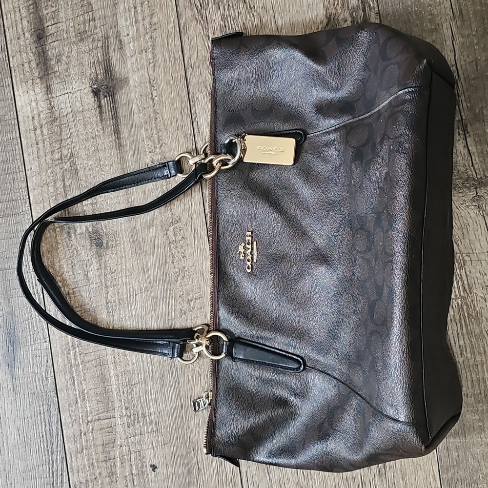 Coach Signature Coated Canvas Leather Ava Tote